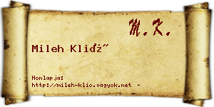 Mileh Klió névjegykártya